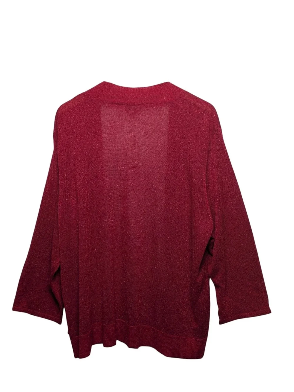 Avenue Red Sparkle Metallic Cardigan Open Front New NWT 26/28 3X Metallic